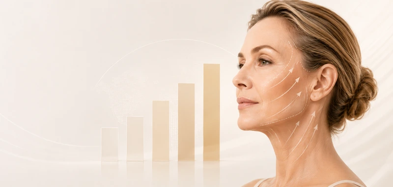 Deep plane facelift cost by country — bar chart comparison infographic