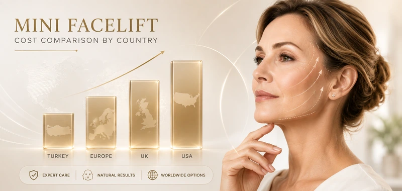 Mini facelift cost comparison by country — price infographic